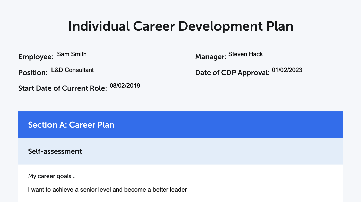 Career Development Plan For Employees FREE TEMPLATE